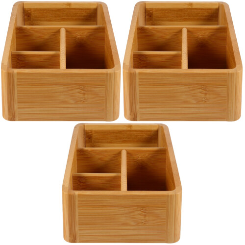3Pièces Boîte De Rangement Élégante Bois Clair Usage