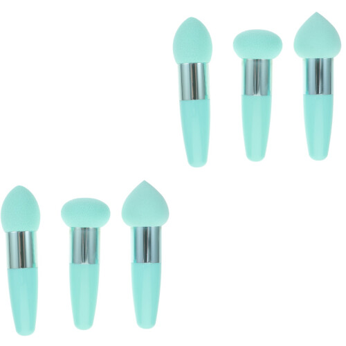 6Pièces Outils Vert Éponges Douces Portable Cosmétiques