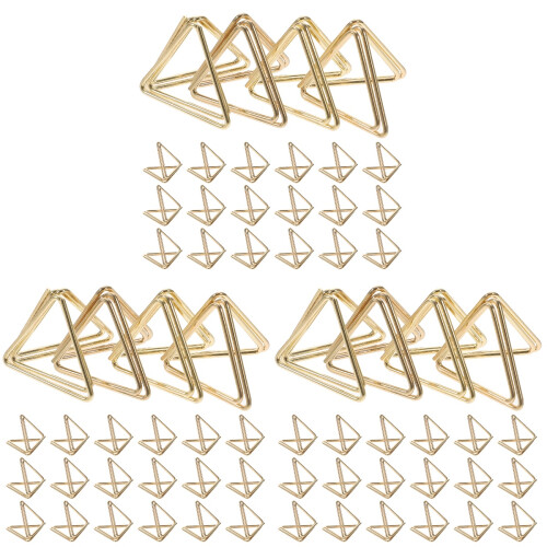 90Pièces Porte-Notes Dorés Forme Triangle Fixation Photos