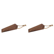 2Pièces Butées De Porte En Bois Antidérapantes Pour Intérieur Marron