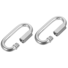 2Pièces Clips Carabiners Verrouillables Inox Argent