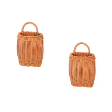 2Pièces Corbeille Suspendue Cuisine Marron Organiseur Pour Fleurs