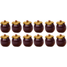 12St Kunststof Mini Fruit Mangosteen Paars Miniatuur Decoratie Set