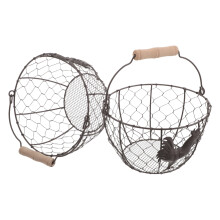 2St Rond Eiermand Keuken Opbergmand Farmhouse Stijl Grijs