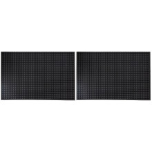 2Pièces Tapis Barbers Mat Noir PU Antidérapant Pour Outils De Coupe