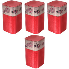 4St Decoratieve Tinplate Theebussen Met Voor Theezakjes