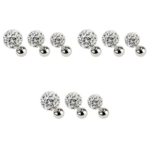 9Pièces Boucles D'oreilles Acier Pour
