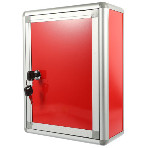 2Pièces Aux Lettres Verrouillable Murale Rouge Aluminium