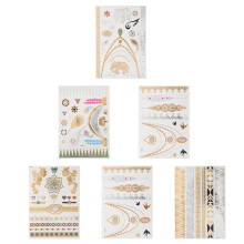 18Vel Gouden Metallic Tijdelijke Tattoos Waterdicht Stickers Decoratie