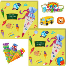Servietten-Set zum Schulanfang 40 Stück Servietten und 6 Bogen Aufkleber — schulservietten, bildungsaufkleber, schulstart set, servietten 40 stück