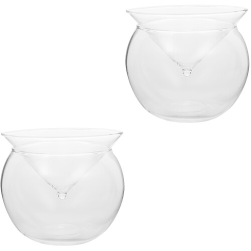 2Pièces Coupes À Cocktail Transparentes Solides Pour Bar Maison 2
