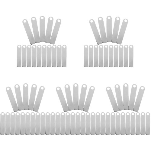 100Stk Robuste Silber Stamping Tags Für DIY Anhänger Basteln 1