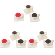 9Sets Resin Mini Koffiekopjes Set Decoratieve Poppenhuis Props