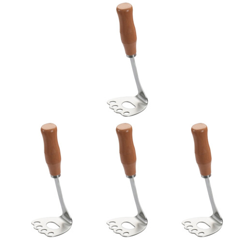 4Stk Handlicher Kartoffelstampfer Mit Langlebigem Holzgriff 1