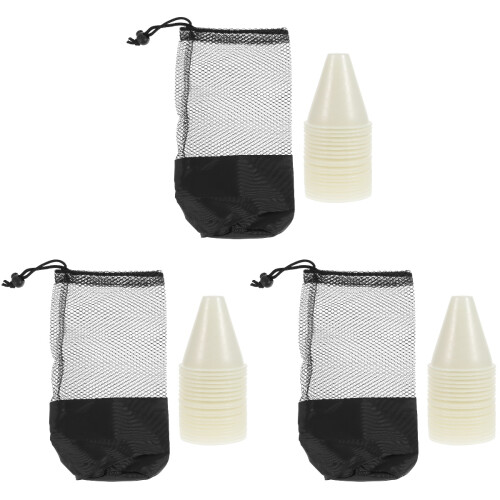 3Sets Weiße Pe Kegel Für Rollschuhtraining Langlebig & 1