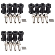 12Pcs Aluminum RC Car 12Mm Hex Wheel Hub Drive Adaptor Extension Combiner Coupler for 1/10 Axial SCX10 D90,Black 20Mm