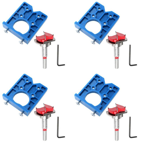 4X Concealed Hinge Jig Forstner Bit Sets-35mm Hinge Hole Cutter for Cabinet Hinges and Mounting Plates