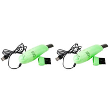 2X USB Vacuum Cleaner Keyboard Tool PC Notebook Computer Brush Dust Removal Kit Computer Cleaning Tool, Green
