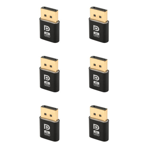 6X 4K  Dummy Plug DP Display Adapter EDID Headless  Emulator Desktop Accessories