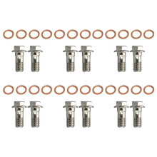 12X Pernos Banjo de Acero Inoxidable para M10 X 1,25 Tornillo del Cilindro Maestro Freno Tornillo del Calibrador de la Manguera del Freno Tornillo del