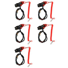 5X Not-Aus-Schalter Haltegurt Lanyard Not-Aus-Stopp-Motorschalter Druckknopf für ATV-Motorradboot-Interruptor