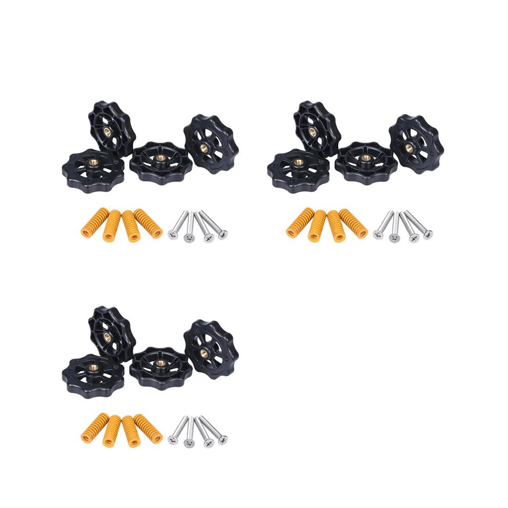 12Pcs Upgraded Hand Twist Leveling Nut Diameter 40Mm + 12Pcs Hot Bed Spring + 12Pcs M4x35mm Screws For Cr10 3D Printer 6032424543737