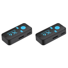 2X X6 Wireless 4.0 Adapter 3 in 1 USB Receiver 3.5mm Audio TF Card Reader MIC Call Support