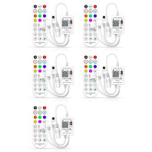 5X WiFi RGB Music Controller for LED Strip Light + Infrared Remote Control 24 Keys Wireless for Color Strip Lights