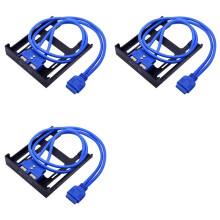 3X 2 Anschlüsse USB 3.0 Front Platten Disketten Schacht 20 Poliger USB3.0 Hub Erweiterungs Kabel Adapter Kunststoff Halterung für PC Desktop