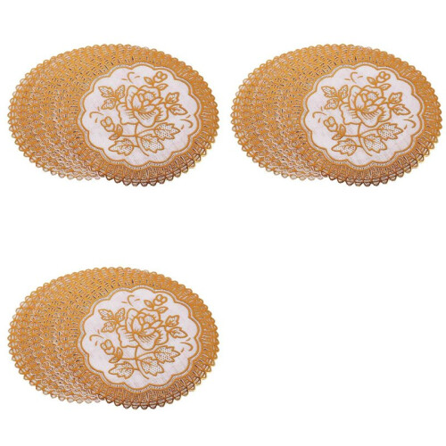 18 Exquisite Gold-Tone Flower Dinning Table COASTERS SET