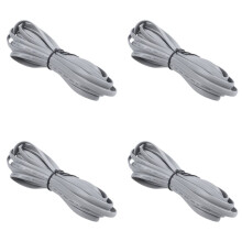 4X Gray Plastic Noodles 6P6C RJ11 M/M Flat Telephone Cable Cord 5M 16ft