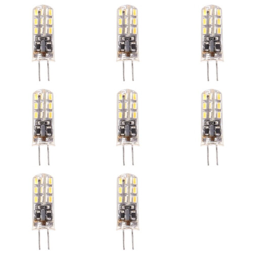 8X G4 Ampoule LED 1.5W 24 SMD 3014 Blanc Chaud 12V CC