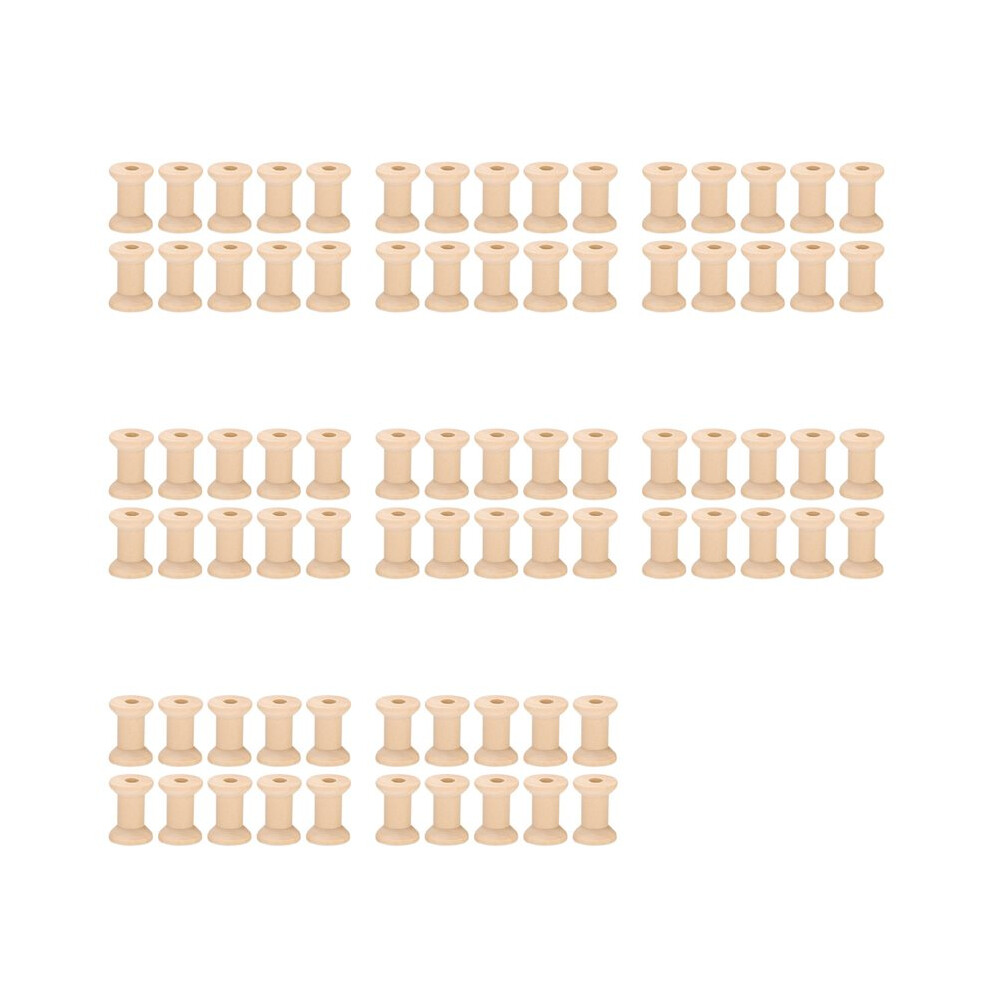 80Pcs Wooden Empty Thread Spools Natural Color 29Mm X23mm 6031830089365