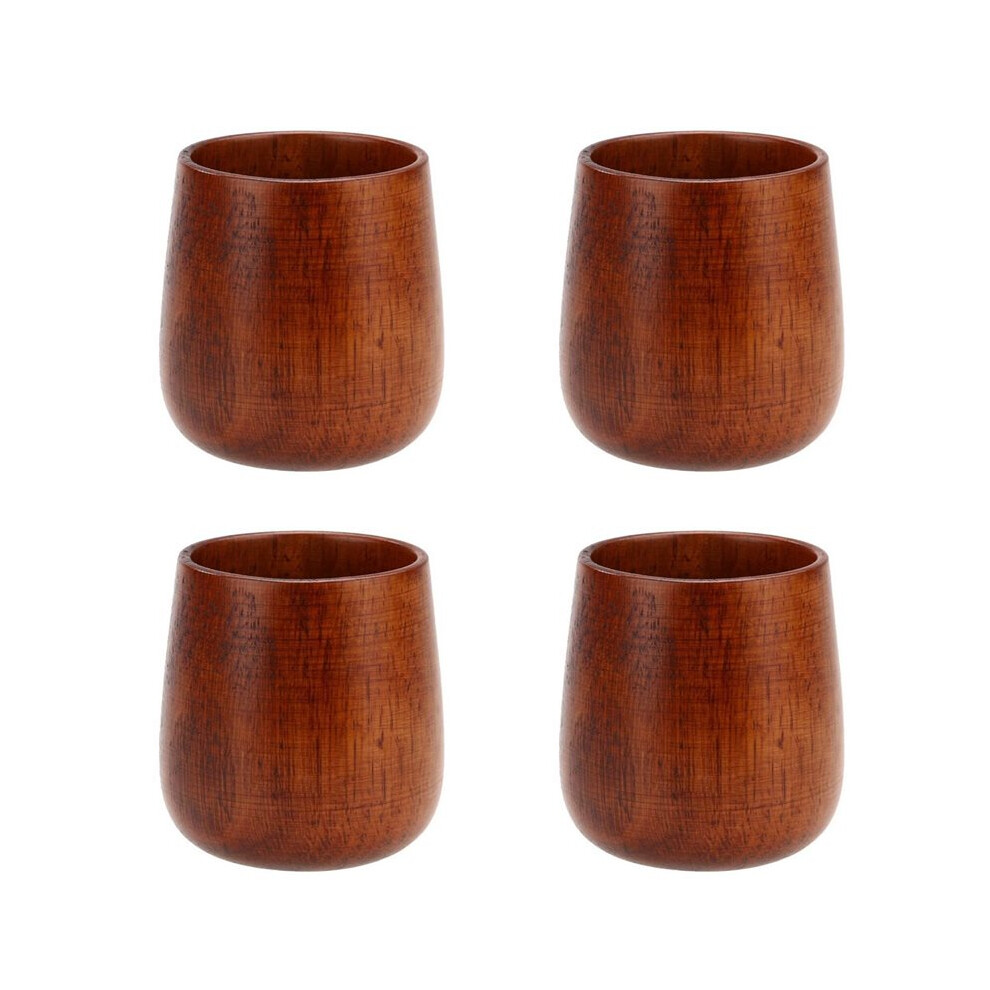 Istovo 4X Primitive Handmade Natural Wood Wooden Cup Breakfast Beer Milk Tea Mug