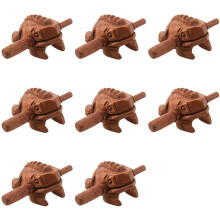 8X Carved Croaking Wood Percussion Musical Sound Wood Frog Tone Block Toy