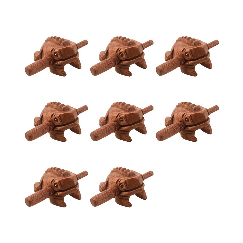 8X Carved Croaking Wood Percussion Musical Sound Wood Frog Tone Block Toy 6031844077501