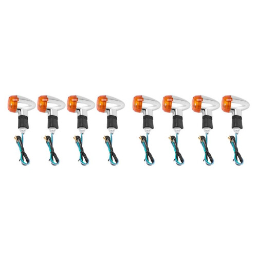 8PCs Motorcycle Turn Signals Amber Lights LED Indicator for