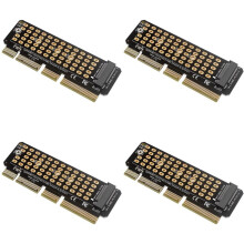4X Carte Adaptateur M.2 NVME Vers PCI-E 4.0 L'Emplacement M.2 M-KEY Prend en Charge le Serveur 1U