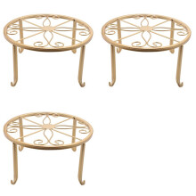 3X Plancher Fer Pot Plante Stand Fleur ÉTagère Titulaire ÉTagères de Jardin Jardin Plante Balcon Rond Rack Décor à la Maison