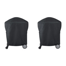 2X Waterdichte BBQ-Hoes Barbeque Rolling Cart Grill Cover voor Q1000 Q2000-Serie Beschermer, UV-Bestendig