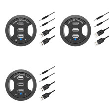 3X USB Hub USB 2.0 Desktop Tülle USB 2.0 Hub Audio Tischmontage Adapter 3 Port Mount im Desk Multi USB 2.0