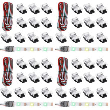 44 Pieces Tunable 3 Pin LED Strip Connectors 10mm LED Strip Light Connectors LED Strip Connector Terminal for WS2811