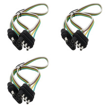 3X Car Taillight Power Cable 4-Pin American Trailer Harness 4Hole SAE Adapter Trailer Cable Trailer Light Adapter