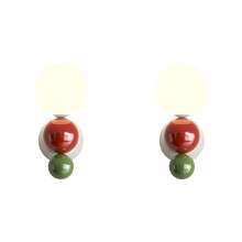 2X Nordische Sphärische Wandlampe, Einfache Wandleuchte, Schlafzimmer, Hintergrundwand, Innen-LED, Dekorative Wand, Zimmer, Nachttisch-Wandlampen