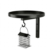 Wall Mounted Bird Bath with Suet Feeder Hook Metal Wild Bird Feeders for Garden