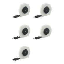 5X Cable Retráctil Automático de 102 X 18,5 mm para Camping, 220 V, Funda para Enchufe Europeo.