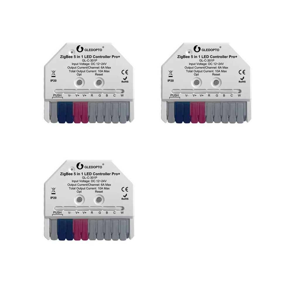 3X Gledopto Gl-C-301P Zigbee3.0 Pro+ Ultra 5 In 1 Led Strip Controller App Voice Control For Rgbcct Rgbw Wwcw 6032015608401