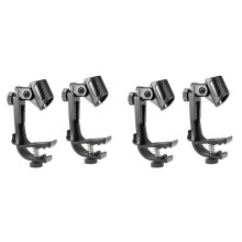 4 Stuks Verstelbare Microfoonclips op de Rand van de Drum, Schokbestendige Microfoonklem, Microfoonstandaardhouder op de Drummicrofoonclip