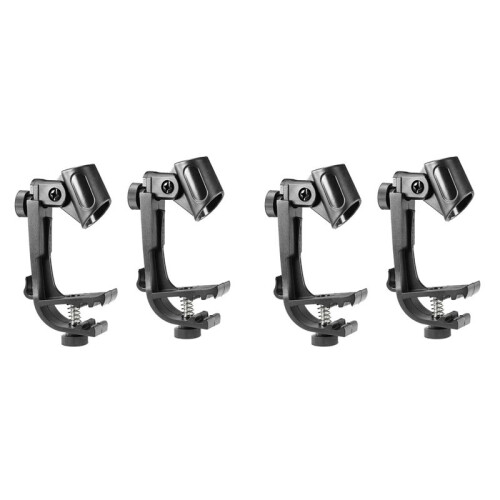 4 Stuks Verstelbare Microfoonclips op de Rand van de Drum, Schokbestendige Microfoonklem, Microfoonstandaardhouder op de Drummicrofoonclip