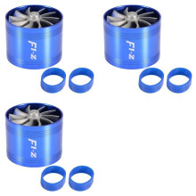 3X Air Intake Turbo, Car Air Intake Turbonator Single Fan Turbine Supercharger Gas Fuel Saver Turbo ()